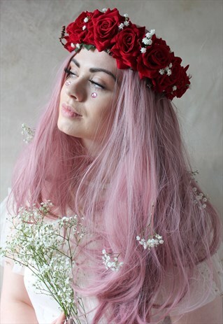 ROUGE PONY - LUXE RED FLORAL CROWN