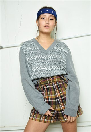 VINTAGE 70'S RETRO FAIR ISLE PATTERN OVERSIZED KNIT JUMPER