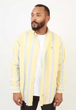 Vintage yellow striped pure cotton shirt