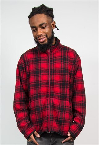 VINTAGE TARTAN REVERSIBLE FLEECE JACKET