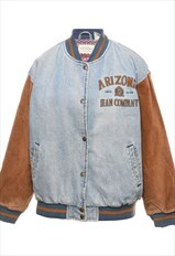 Vintage Arizona Denim & Suede Bomber Jacket - M