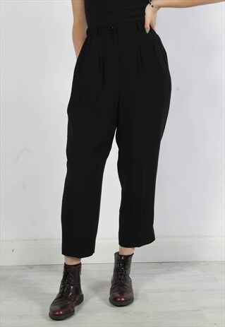 VINTAGE 80'S HIGH WAISTED TROUSERS BLACK