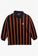 Vintage 90s Tommy Hilfiger Striped Velour Rugby Shirt