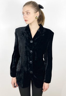 Black Velvet Blazer by Gianni Versace Couture 