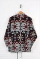 VINTAGE FLEECE SWEATER AZTEC PATTERN GREY/RED LADIES MEDIUM
