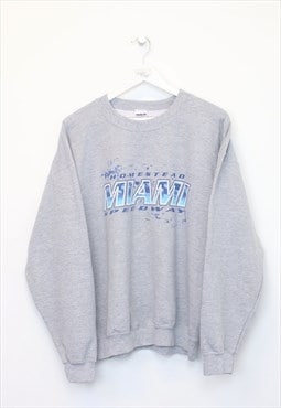 Vintage Gildan sweatshirt in grey and blue. Best fits L