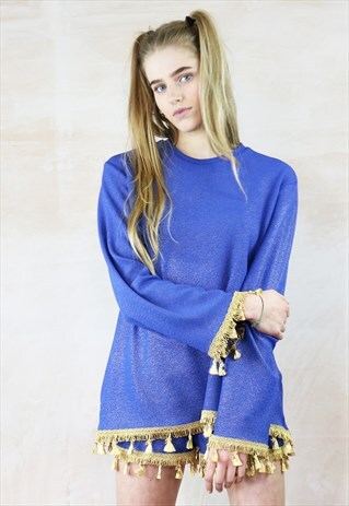 BLUE N GOLD TASSEL CO-ORDINATES