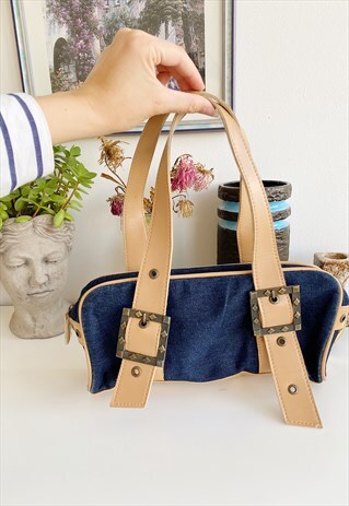 VINTAGE Y2K 00S ICONIC JEAN DENIM PETITE BAG BLUE