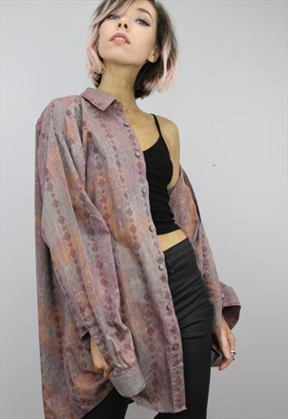 VINTAGE 80S/90S OVERSIZED PATTERNED SHIRT