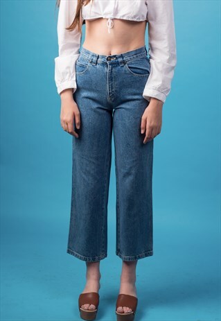 HIGH WAISTED BLUE FLARED JEANS
