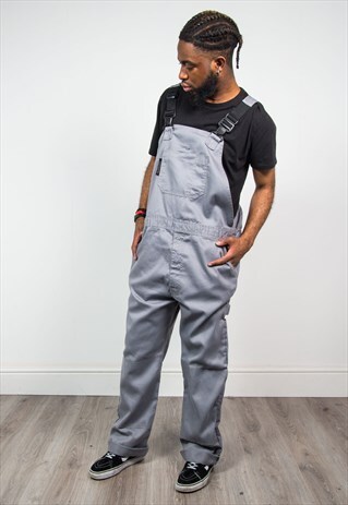 90'S VINTAGE GREY WORKWEAR DUNGAREES