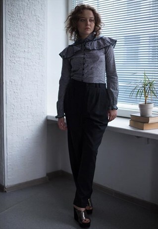 VINTAGE 80'S BLACK SMART TROUSERS