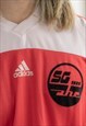 VINTAGE 80'S RED/WHITE ADIDAS FOOTBALL TOP