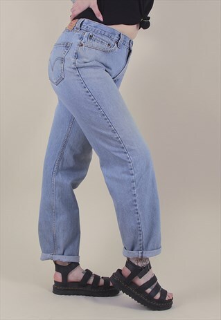 VINTAGE BLUE LEVI'S 550 DENIM JEANS HIGH WAIST MOM /AB3009