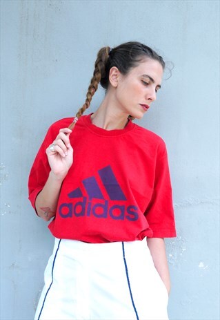 VINTAGE 90S ADIDAS RED T-SHIRT