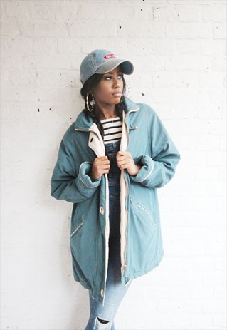 VINTAGE 90'S LADIES OVERSIZE TEAL PARKA