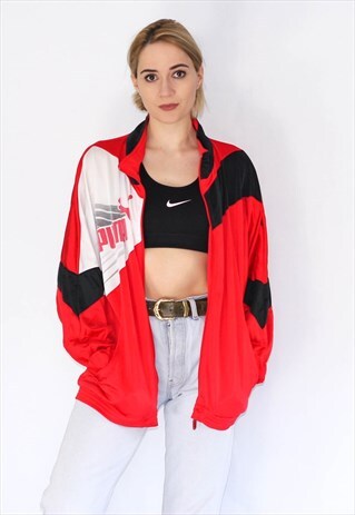 VINTAGE VIBRANT OVERSIZED PUMA NYLON BOMBER JACKET