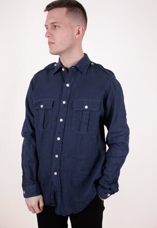 90S VINTAGE POLO RALPH LAUREN LINEN SHIRT AA9117