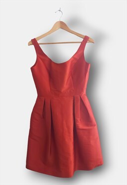 Y2K Orange A-line Dress with Pockets