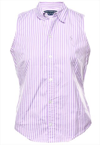VINTAGE RALPH LAUREN STRIPED SLEEVELESS SHIRT - M