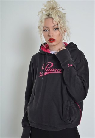 VINTAGE PUMA SWEATSHIRT HOODIE BLACK