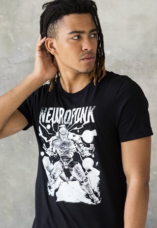 NEUROFUNK DESTRUCTION T SHIRT DRUM AND BASS ROBOT MEN'S TEE
