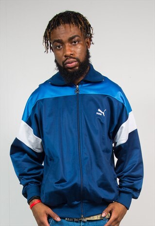 VINTAGE PUMA BLUE TRACKSUIT JACKET