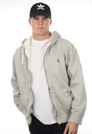 VINTAGE POLO RALPH LAUREN FULL ZIP HOODIE SWEATSHIRT