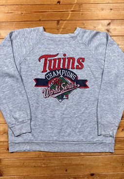 Vintage 1987 Minnesota twins grey MLB sweatshirt small 