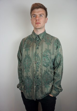 PURE SILK PATTERNED SHIRT