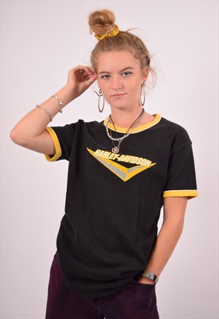 VINTAGE HARLEY-DAVIDSON T-SHIRT TOP BLACK