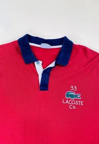 Vintage 90s Lacoste Size XL Polo in Red