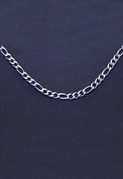 CRW Silver Figaro Link Chain Necklace 