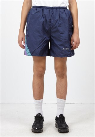 VINTAGE RETRO NAVY REEBOK TRACK SHORTS