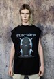 Cyber punk sleeveless t-shirt raver tank top old surfer vest