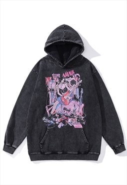 Nana hoodie Anime pullover Grunge punk jumper in grey