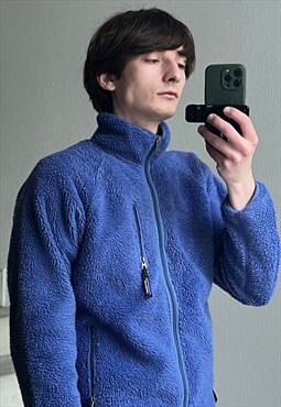 Vintage PATAGONIA Fleece Jacket Sherpa 90s Blue