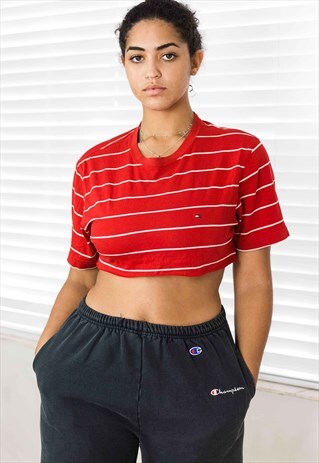 VINTAGE TOMMY HILFIGER REWORKED CROP TOP LOGO 90S X 4.2
