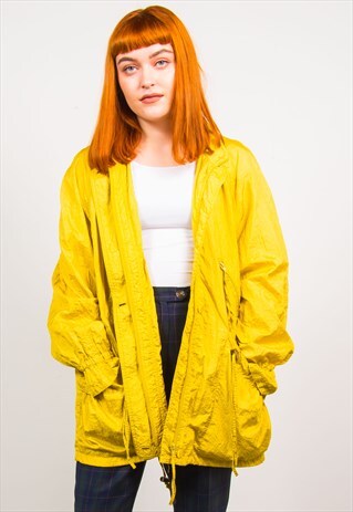 VINTAGE 90'S YELLOW WINDBREAKER JACKET ANORAK
