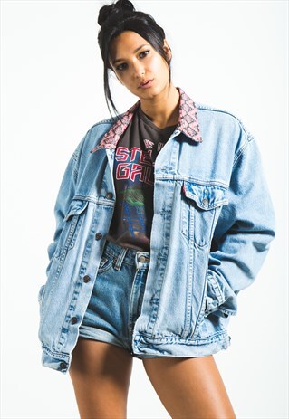 VINTAGE 80S REWORKED COLLAR LEVI'S DENIM JACKET / 0185