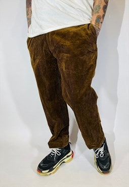 Vintage W38 L32 Ralph Lauren Corduroy Trousers In Brown