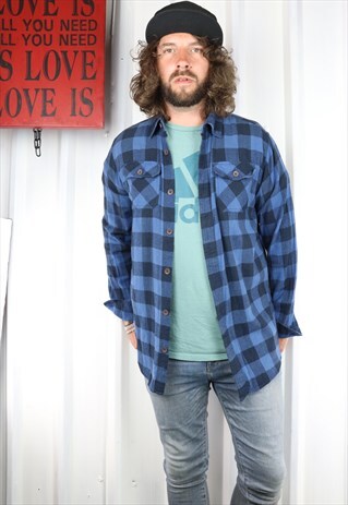 VINTAGE CHECK FLANNEL OVERSIZED GRUNGE INDI SHIRT