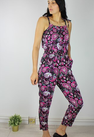 VINTAGE JUMPSUIT IN PAISLEY PRINT