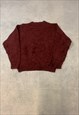 VINTAGE KNITTED JUMPER ABSTRACT PATTERNED GRANDAD SWEATER