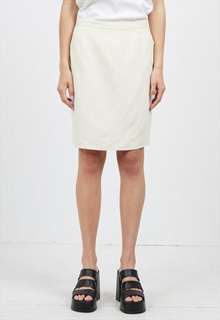 VINTAGE BEIGE CARTOON MINI PENCIL SKIRT