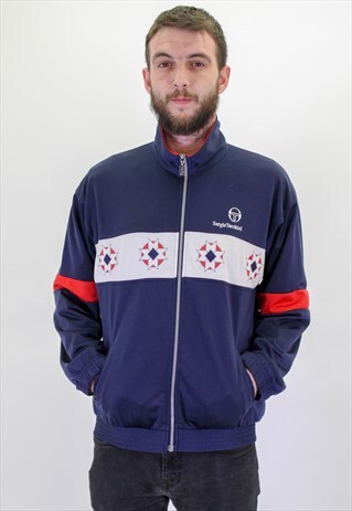 VINTAGE SERGIO TACCHINI SHELL JACKET IN BLUE LARGE