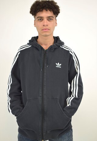 VINTAGE 90S ADIDAS CLASSIC BLACK HOODIE