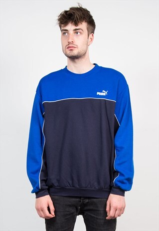 90'S VINTAGE PUMA BLUE SPORTS SWEATSHIRT SWEATER