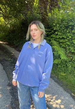 Vintage Size XXL Italy Embroidered Sweatshirt In Blue