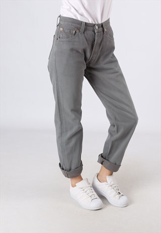 LEVIS 501'S DENIM JEANS BOYFRIEND HIGH WAISTED 8 - 10 (D83N)
